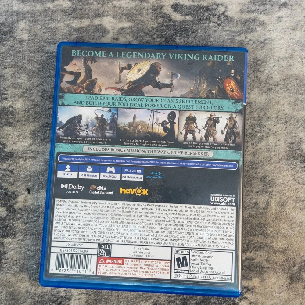Assassin's Creed Valhalla PS4 PlayStation 4 Ubisoft Viking Action RPG